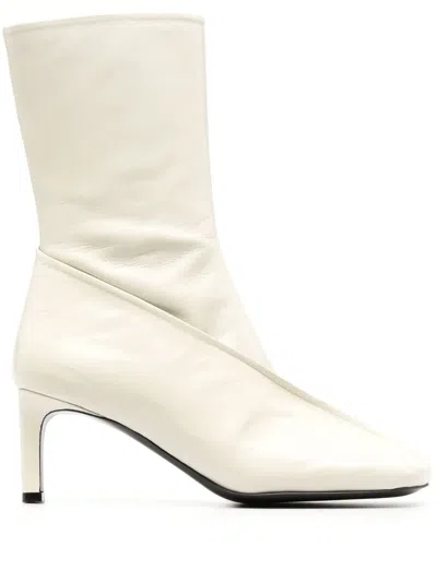 Jil Sander Square-toe Ankle Boots In Pink