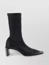 Jil Sander Square Toe Ankle Boots With Block Heel