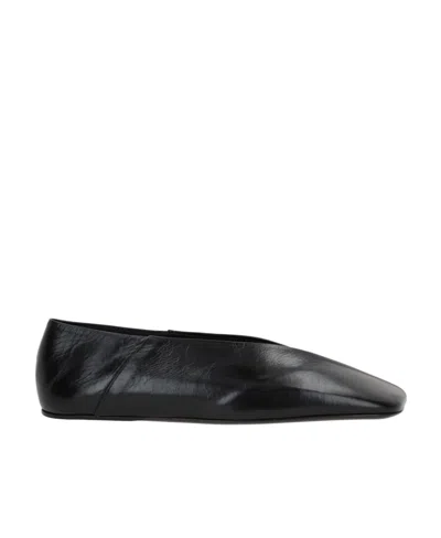 JIL SANDER JIL SANDER ASYMMETRIC SQUARE TOE BALLERINA SHOES
