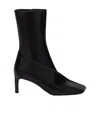 Jil Sander Square Toe Panelled Ankle Boots In Black
