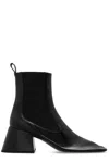 Jil Sander Black Leather Square-toe 65 Ankle Boots In Black