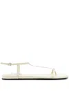 Jil Sander 10mm Leather T-bar Sandals In White