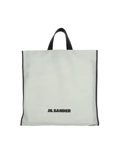 Jil Sander Square Tote Bag In Green