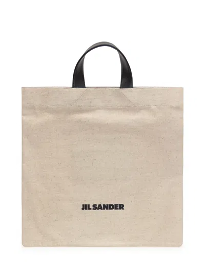 Jil Sander Square Tote Handbag In Natural
