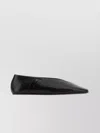 Jil Sander Squared Toe Leather Ballet Flats In Black