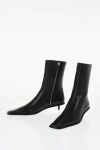 Jil Sander Squared Toe Leather Booties 3cm