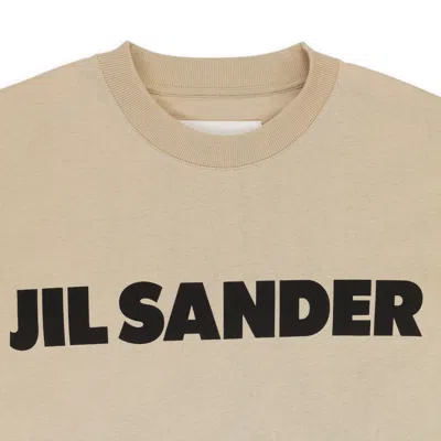 Jil Sander Ss Logo Chest Print Dark Sand T-shirt In Beige