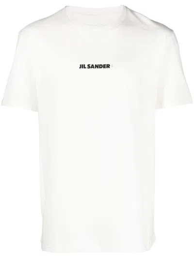 Jil Sander 【关注领券减30起】吉尔·桑德新款男装棉质logo印花t恤圆领短袖 J47gc0122-j20103 In White