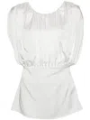 Jil Sander Ruched-detailed Sleeveless Blouse In Crudo