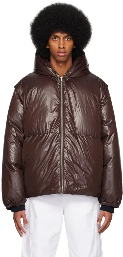 Jil Sander Ssense Exclusive Brown Down Jacket In 202 Dark Brown