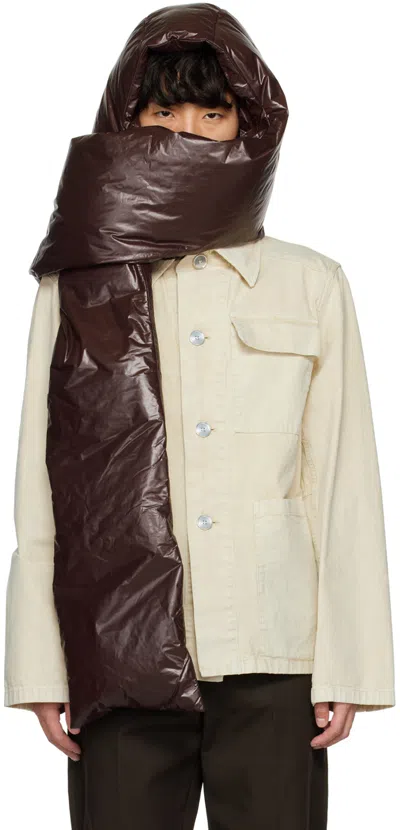 Jil Sander Ssense Exclusive Brown Hood Down Scarf In 202 Dark Brown