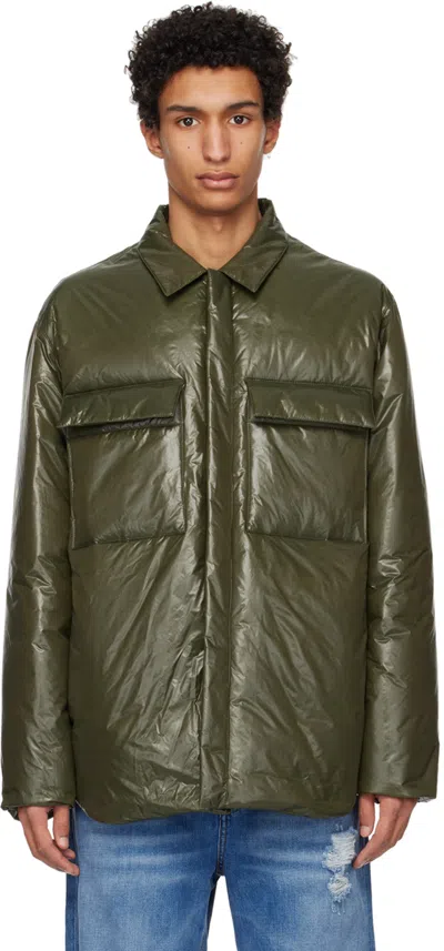 Jil Sander Ssense Exclusive Green Down Jacket In 315 Medium Green