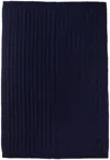 Jil Sander Ssense Exclusive Navy Chunky Mouline Textured Blanket In 460 Open Blue