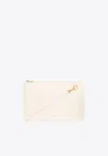 Jil Sander Leather Shoulder Bag With Logo In White