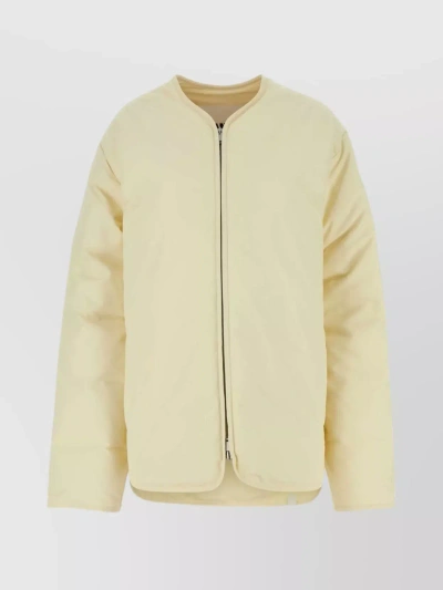 Jil Sander Stand-up Collar Polyester Down Jacket In Neutral