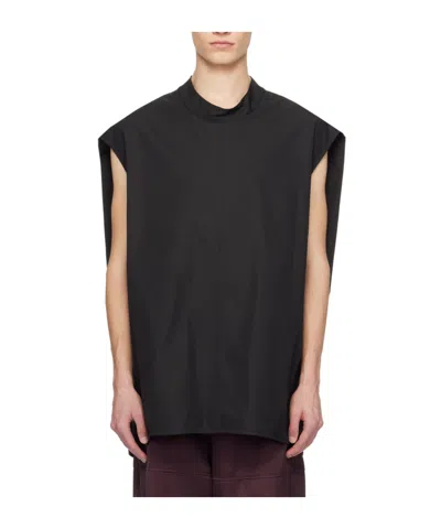 Jil Sander Standing Collar Sleeveless Vest In Green