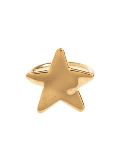 Jil Sander Brass Ring In Burgundy