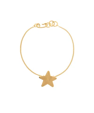 Jil Sander Star-pendant Curb-chain Bracelets In Gold