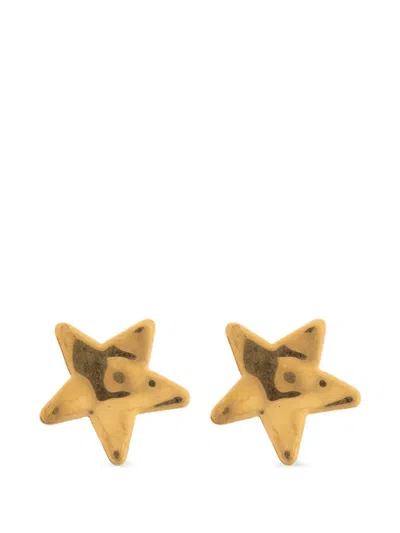 Jil Sander Star-shaped Earrings In Gold
