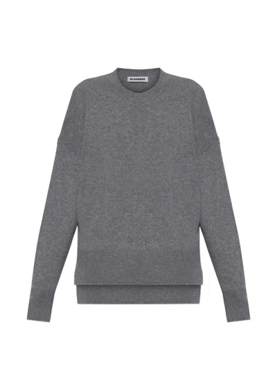 Jil Sander Stepped-hem Sweater In Gray