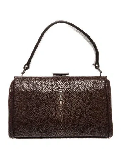 Pre-owned Jil Sander Stingray Evening Bag In Brown