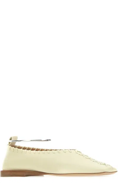 JIL SANDER STITCH-DETAILED DETACHABLE ANKLET BALLERINA SHOES