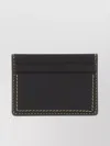 Jil Sander Stitched Leather Card Holder In Black