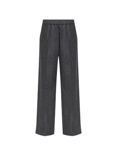 Jil Sander Stitched-seam Wool Trousers In Black