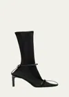 Jil Sander Stivaletto Trunk Nylon T-strap Booties In Black