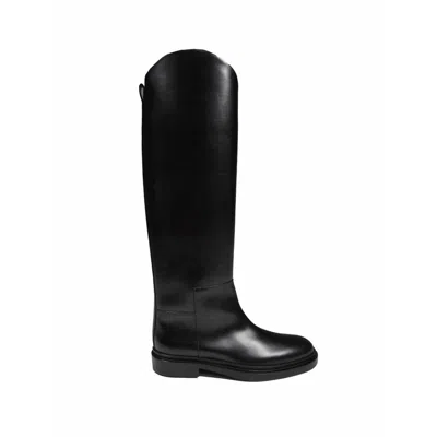 Jil Sander Calf Length Boots In Black