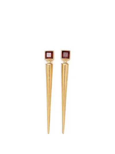 Jil Sander Stone-embellished Drop Earrings In Gold