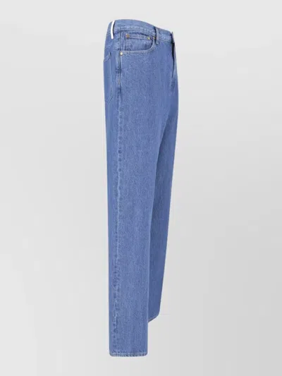 Jil Sander Straight Denim Jeans Belt Loops Five Pockets In Blue