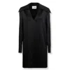 Jil Sander Straight Fit Shirt Dress With Extended Collar In Black