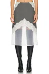 Jil Sander Wool Canvas Skirt In Gray