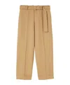 Jil Sander Straight-leg Belted Wool Trousers In Nude