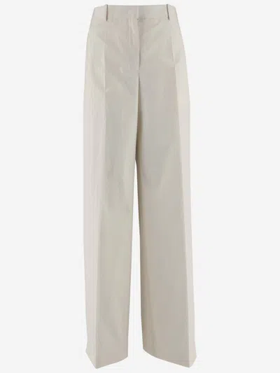 Jil Sander Straight-leg Cotton Pants In White