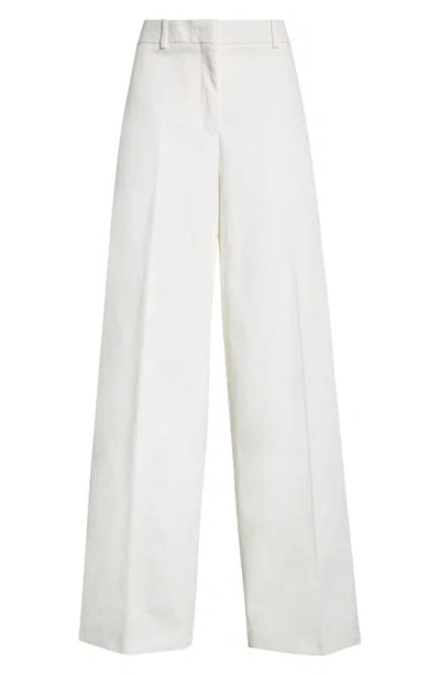 Jil Sander Straight Leg Cotton Trousers In 100 Optic White