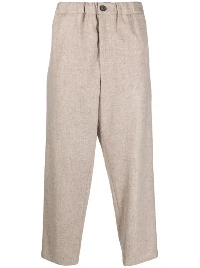 Jil Sander Straight-leg Cotton Trousers In Neutrals