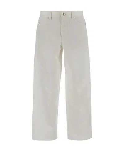 Jil Sander Straight-leg Cotton Trousers In White