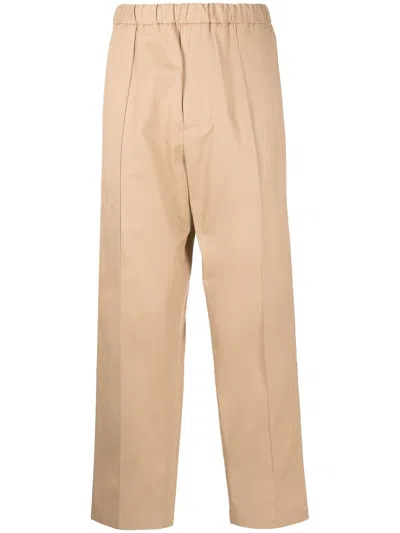 Jil Sander Straight-leg Cropped Trousers In 褐色