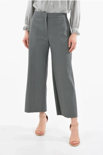 Jil Sander Straight-leg High-waisted Trousers With Front Pleats In Gray