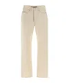 Jil Sander Japanese Denim Jeans With Rivet Accents In Neutral