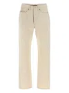Jil Sander Japanese Denim Jeans With Rivet Accents In Neutrals