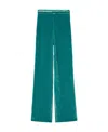 Jil Sander High-rise Velvet Straight-leg Pants In Green