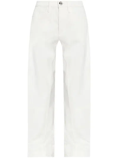 Jil Sander Straight Leg Pants In White