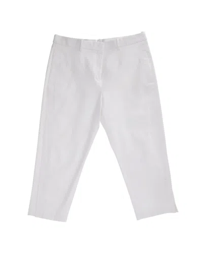 Jil Sander Straight Leg Pants In White Cotton