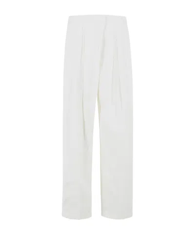 Jil Sander Straight Leg Pants In White