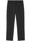 Jil Sander Black Wool Tapered Trousers In Blue