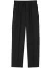 Jil Sander Relaxed Fit Wool Gabardine Cropped Pants In Black