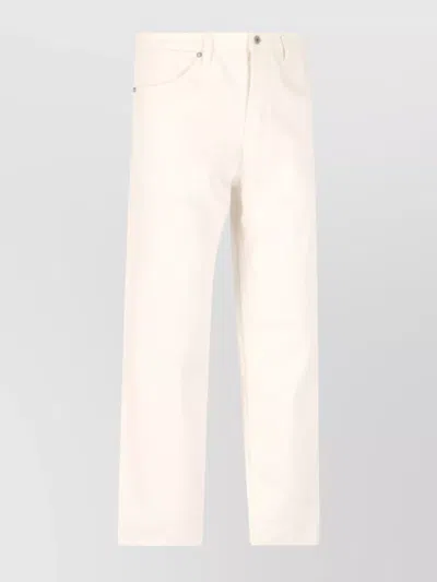Jil Sander Straight Leg Trousers With Belt Loops In Neutrals